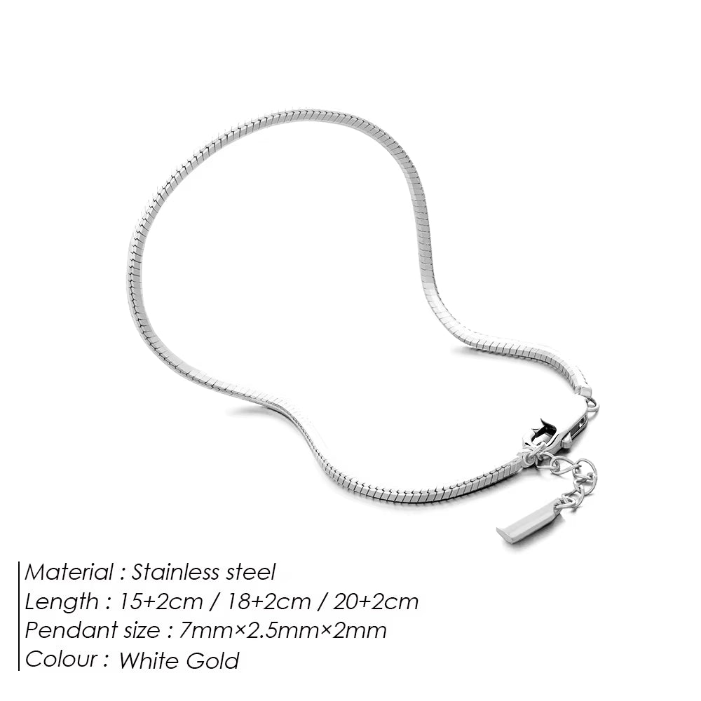 Emanco High Quality Stainless Steel Gold Plated Fashion Snake Bone Chain Bracelet with Simple Style for Men'S Party Wear