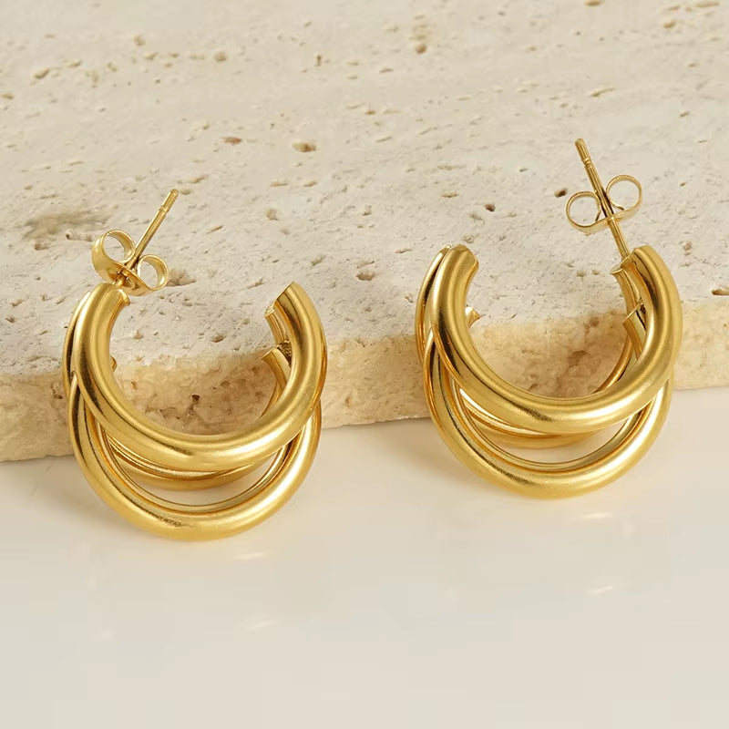 GleamSet™ 4-Piece Gold Claw Stud Earring Collection – Irresistibly Chic, Effortlessly Modern
