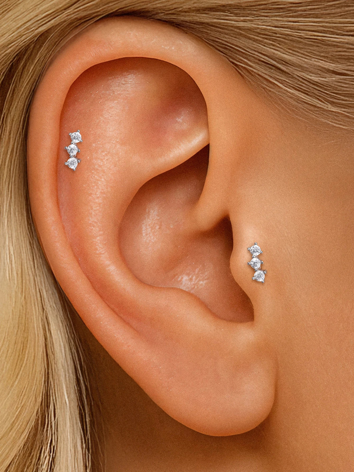 Luxe Line Mini Zircon Stud – A Spark of Modern Minimalism
