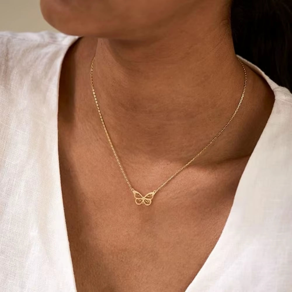 Golden Flutter Butterfly Necklace – Effortless Elegance, Everyday Magic