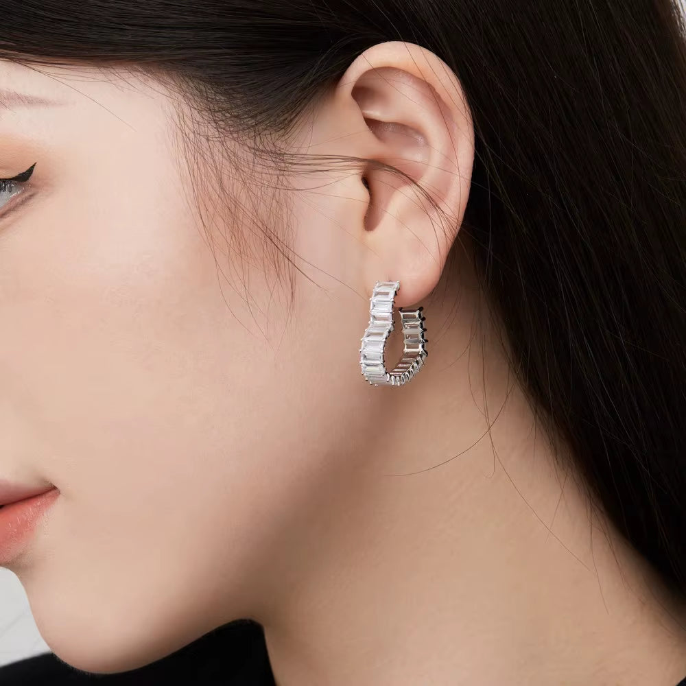 SapphireSoul™ Emerald-Cut Heart Earrings – Love That Sparkles in Every Shade