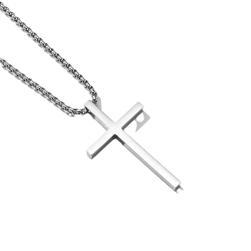 Luxe Cross Sweater Chain – Titanium Steel Boldness with Seasonal Edge