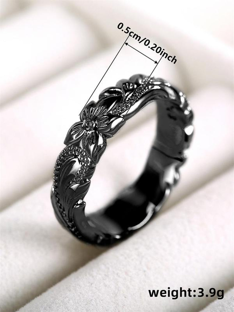 Engraved Flower Ring